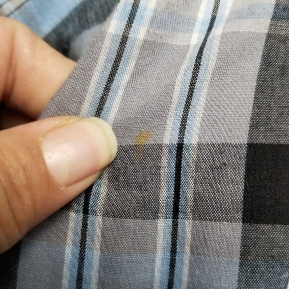 Wrangler Shirt Mens XL Blue Plaid Western Pearl Snap Short Sleeve *Read* - Picture 8 of 10